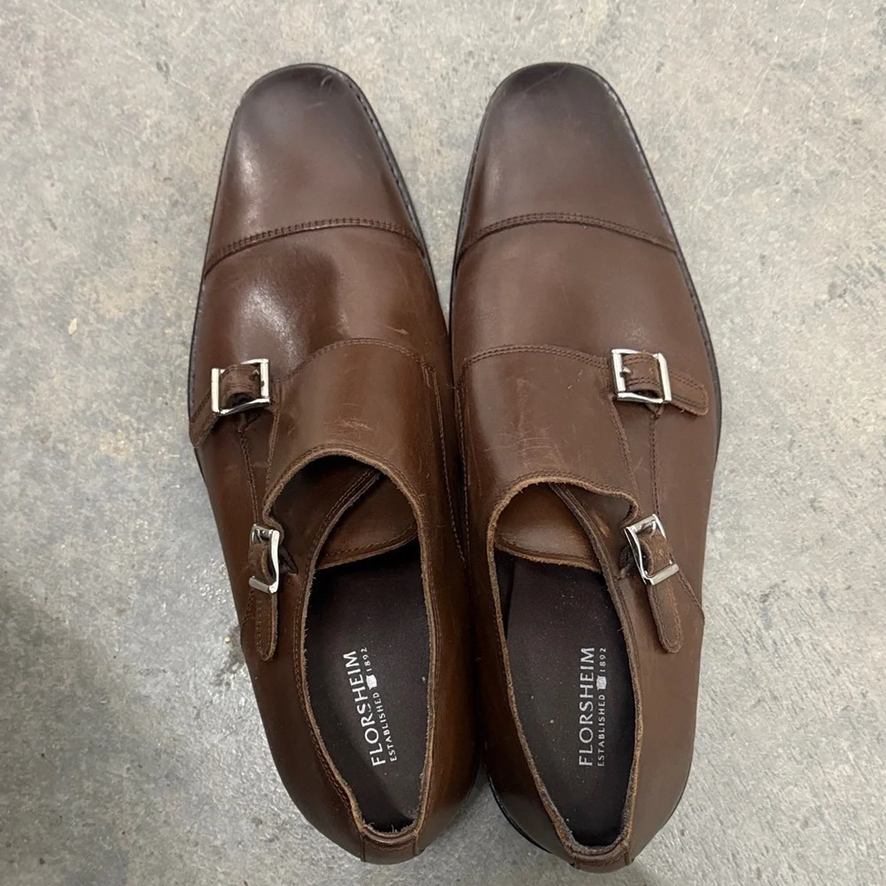 Florsheim Men's Dark Brown Monk Strap Oxfords